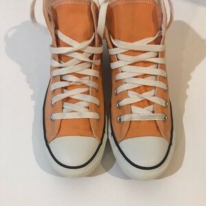 Vibrant High-Top Sneakers in Orange and White